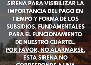 Bomberos realizarán un toque de sirena para exigir el pago de subsidios