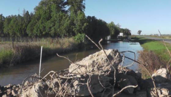 Zona de quintas de ruta 12 cubierta de agua