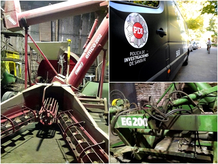 Recuperaron dos maquinarias agrícolas robadas en Tortugas y Las Parejas