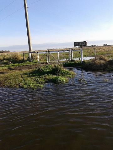 Lluvias y campos inundados al sur de Marcos Juárez