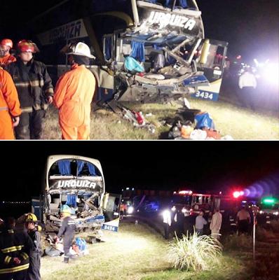 Choque entre un camión y un micro de Urquiza en autopista entre Leones y San Marcos