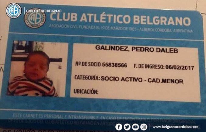 Córdoba: un hincha de Belgrano le puso a su hijo «Dale B»