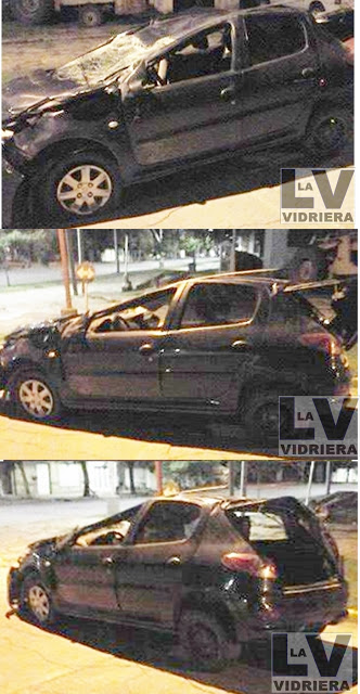 Vuelco de un automóvil en autopista en Leones cuyo conductor se dio  a la fuga del lugar