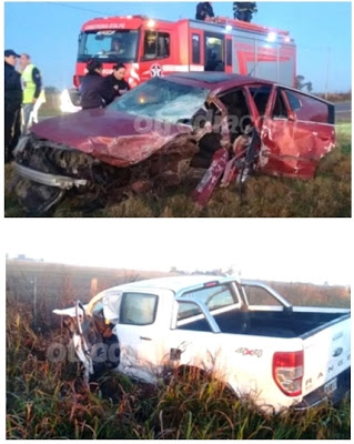 Choque frontal entre dos vehículos en ruta 9 con una persona fallecida