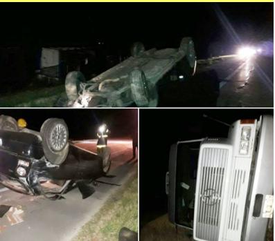 Leones, vuelco de un automóvil y un camión en autopista