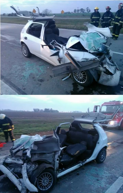 Armstrong.- Un automóvil se incrustó debajo de un camión en autopista