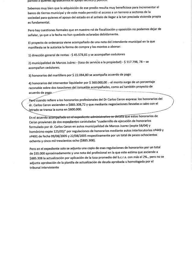 El PJ y un cuestionamiento por los 600 mil pesos de honorarios al Dr. Carlos Cerón