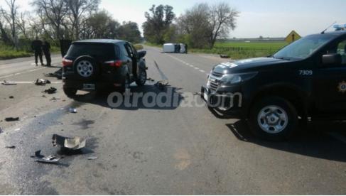 Choque entre dos vehículos en el cruce de rutas 9 y 91