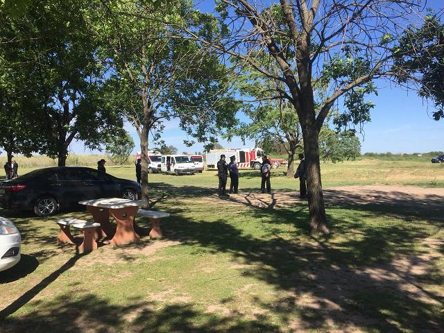 El presidente Mauricio Macri hoy en Tortugas en la presentación formal del inicio de obra del canal San Antonio