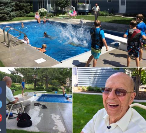 Un abuelo decidió construir una pileta para los chicos del barrio