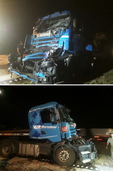Choque por alcance de dos camiones en la Autopista