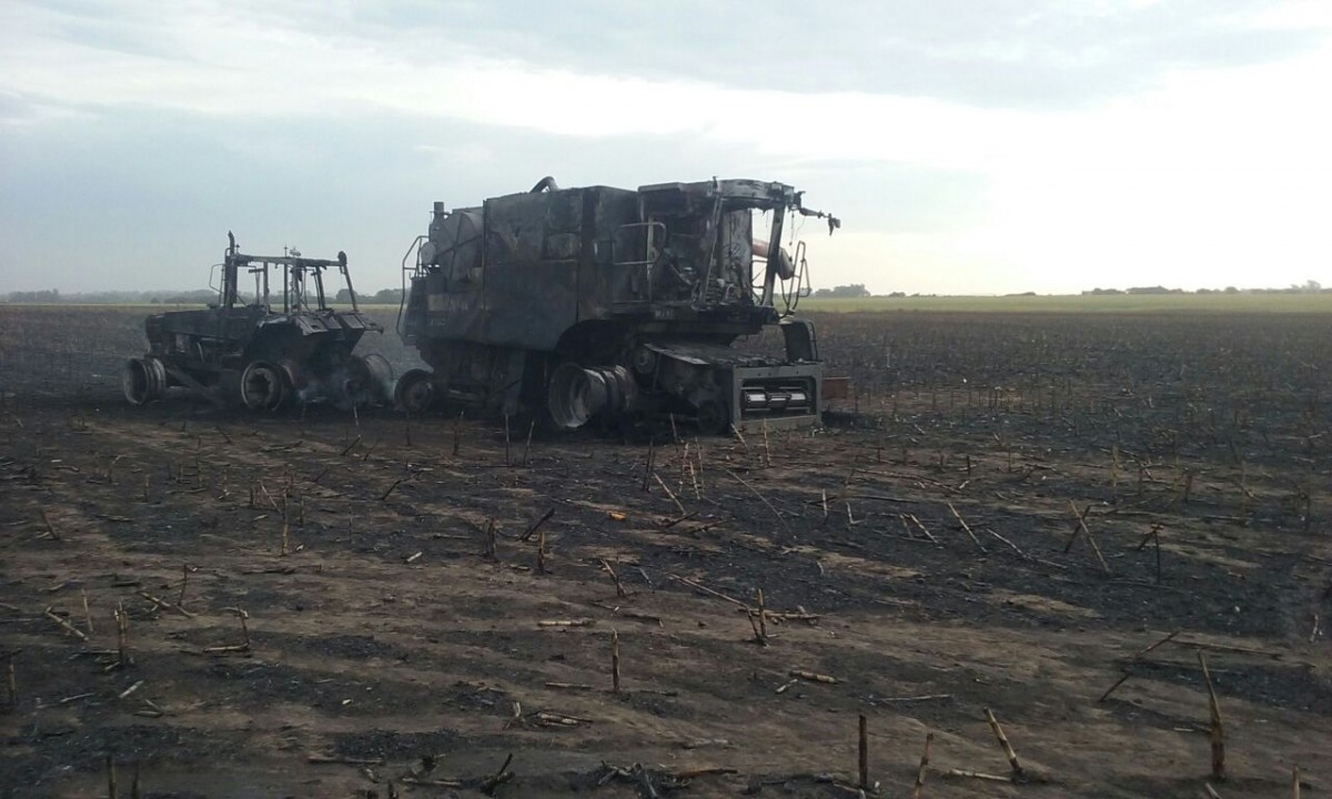 Los Surgentes: Un fallecido al incendiarse una cosechadora