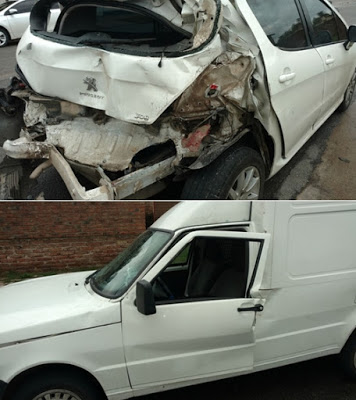 Choque entre dos vehículos en autopista en Ballesteros