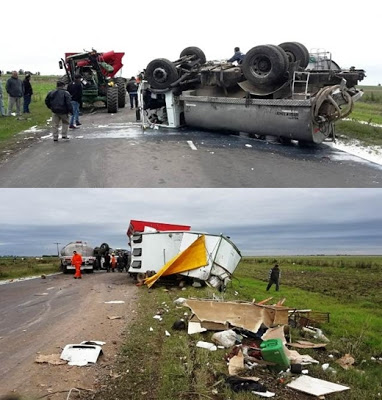Accidente en ruta 3 norte entre Cintra y Bell Ville con un tractorista oriundo de Marcos Juàrez