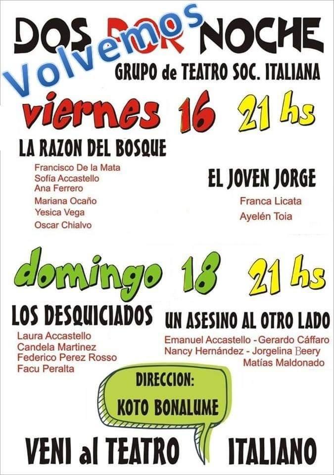 Obra de teatro “Dos por noche”