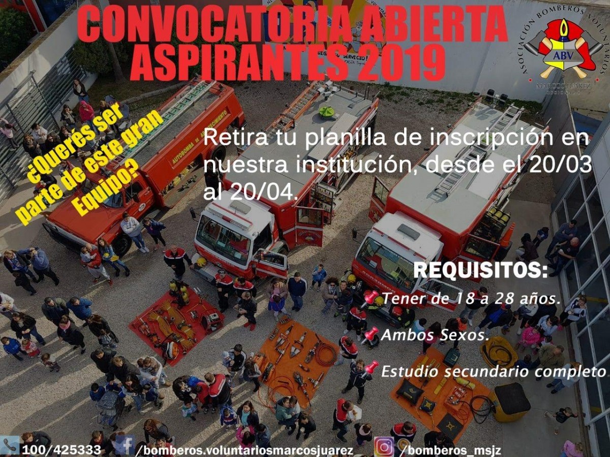 Convocatoria para aspirantes a Bomberos para ambos sexos