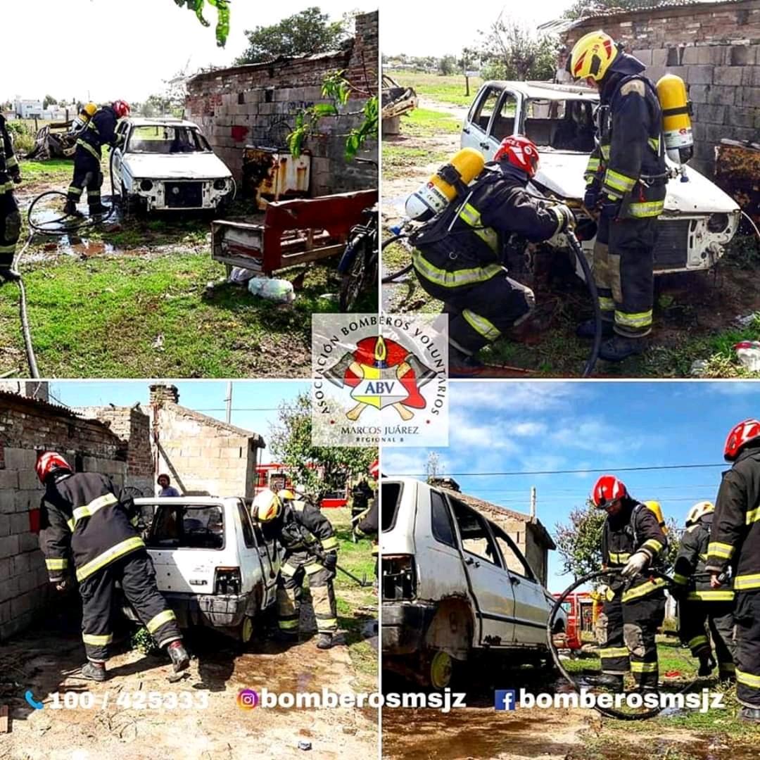 Incendio de un automóvil en desuso en Sáenz Peña este