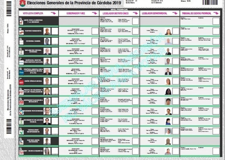 Ya se pueden visualizar todas las boletas únicas que se usarán en los comicios provinciales