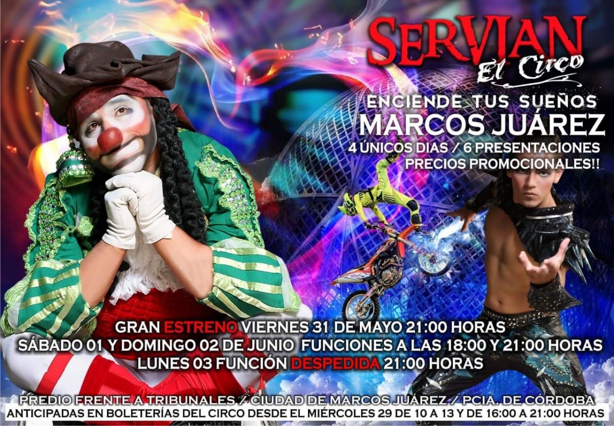 El circo Servian llega a Marcos Juàrez