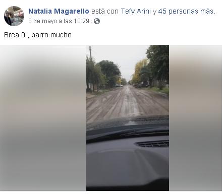 Lluvias, un video con el reclamo por el estado de las calles, y derivaciones