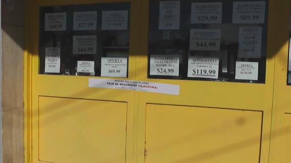 Clausura del supermercado «Chino» de calle Belgrano y 25 de Mayo