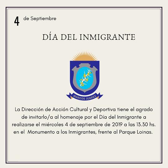 4 de Septiembre- Dia del Inmigrante