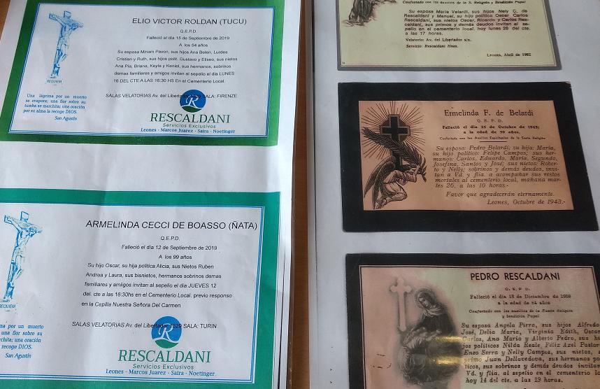 Curiosidades.- La empresa Rescaldani continúa con el tradicional reparto de tarjetas de fallecimiento