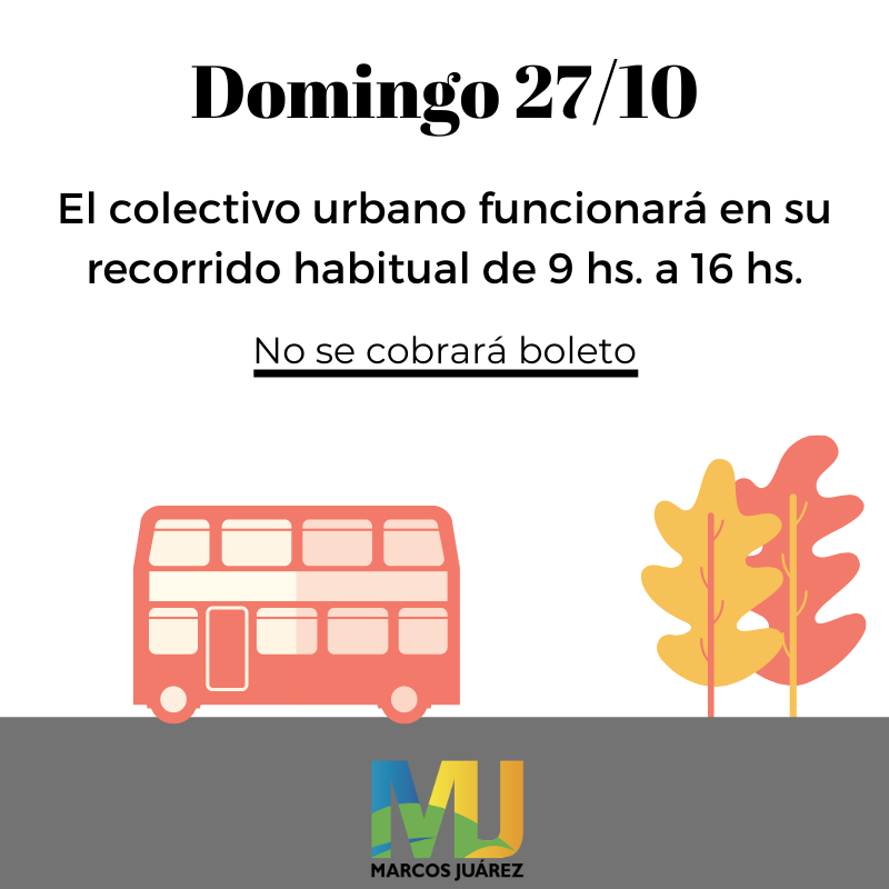 El colectivo urbano funcionara normalmente el domingo