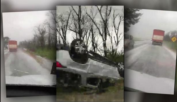 Intensa pedrea entre las localidades de Oliva y James Craik