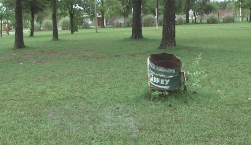 Cuestionamiento por cestos de residuos destruidos en un sector del lago