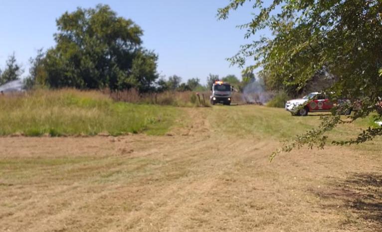 Incendio forestal en la quinta de Liotta sobre Av. Las Colonias