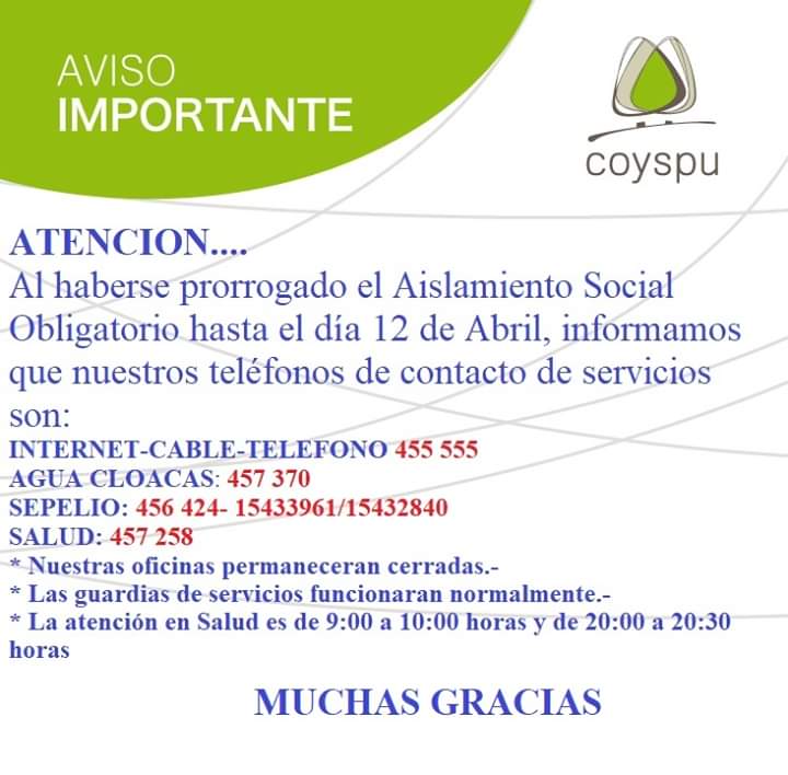 Se extendera el vencimiento de la factura hasta el 30 de abril