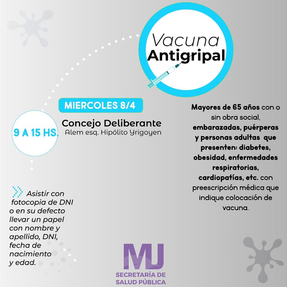 Vacunan  contra la gripe a mayores de 65 años CON o SIN obra social