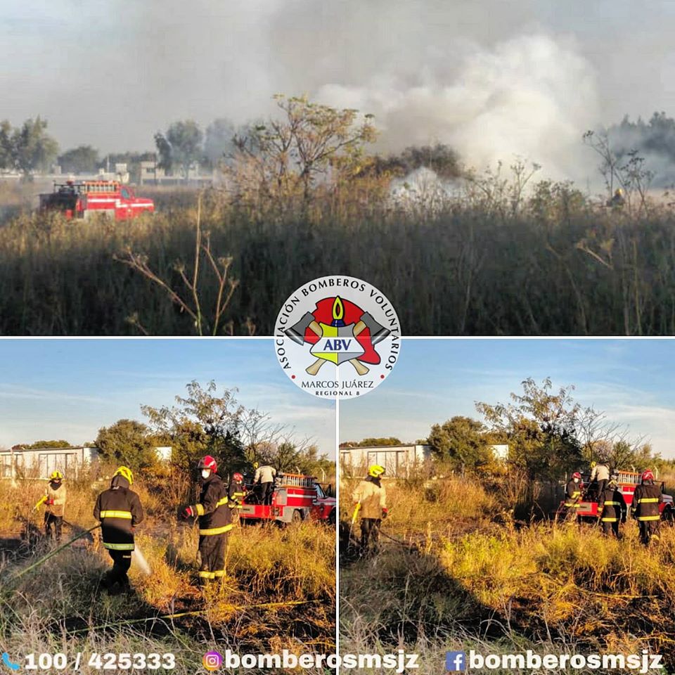Incendio de pastizales sobre ruta 9 y Los Piamonteses