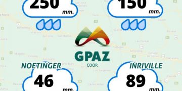 250 milímetros de lluvia en Marcos Juárez