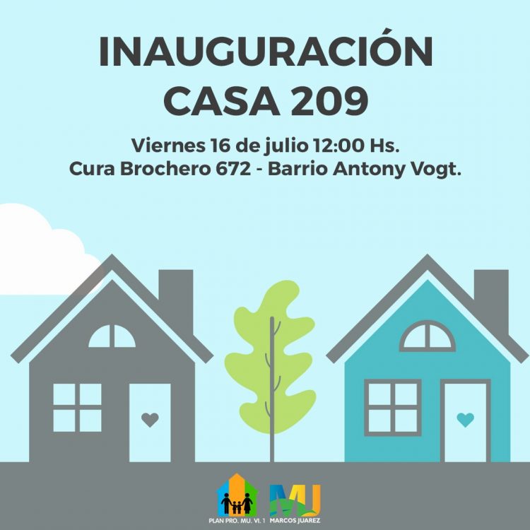 Mañana será la entrega de vivienda Nº 209