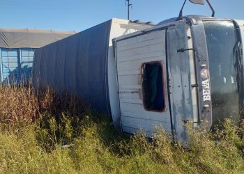 Tumbó camión en Ruta nº 12