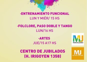 Talleres culturales  y deportivos para adultos