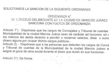 Sueldo cero para Concejales: El proyecto de Barrera