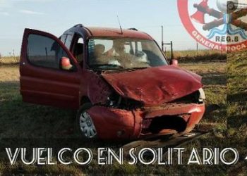 Vuelco en solitario sobre Autopista Rosario-Córdoba Km 412