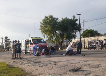 Violento accidente moto-auto, en Ruta Nacional Nº 9