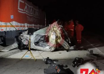 Bell Ville: Peugeot 207 chocó dos camiones de frente en Autopista Rosario-Córdoba km 506