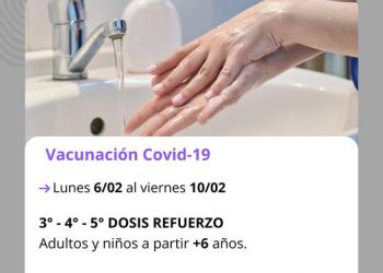 Calendario semanal, vacunación Covid-19