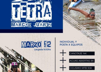 Domingo 12, nueva edición del tetratlón ciudad de Marcos Juárez