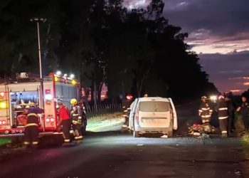 Accidente fatal entre un utilitario y una moto Honda Titan, en Ruta Nº 9