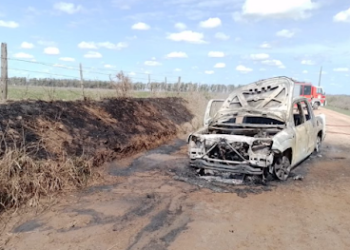 Monte Buey: Pick-Up completamente incendiada