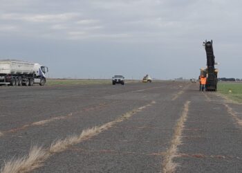 Comenzaron las obras en la pista del Aero Club Marcos Juárez