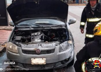 Dos salidas de guardia: persona mayor rescatada del baño y principio de incendio vehicular