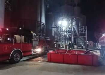 Monte Buey: incendio en planta de acopio de cereal de Cooperativa Unión