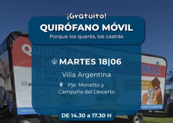  Atención vecinos de Bº Villa Argentina: el Quirófano Móvil estará en Monetto y Campaña del Desierto